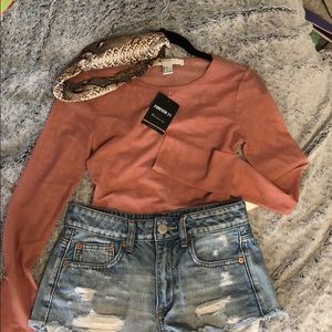 Pink mesh forever 21 long sleeve